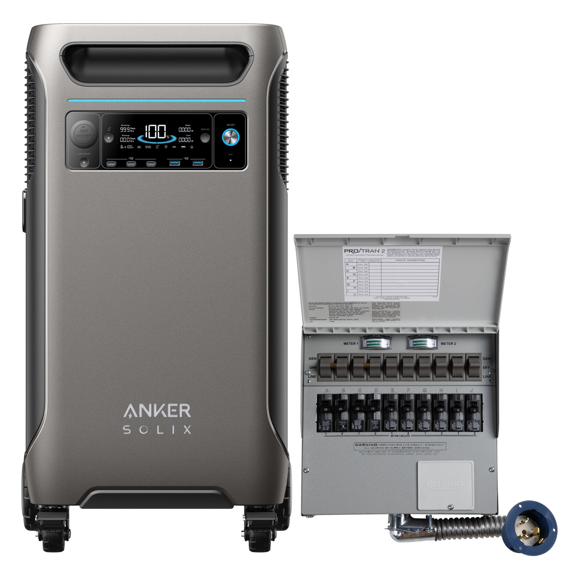 Anker SOLIX F3800 + Transfer Switch + 2x 400W Solar Panel - Solar Generators and Power Stations Plus