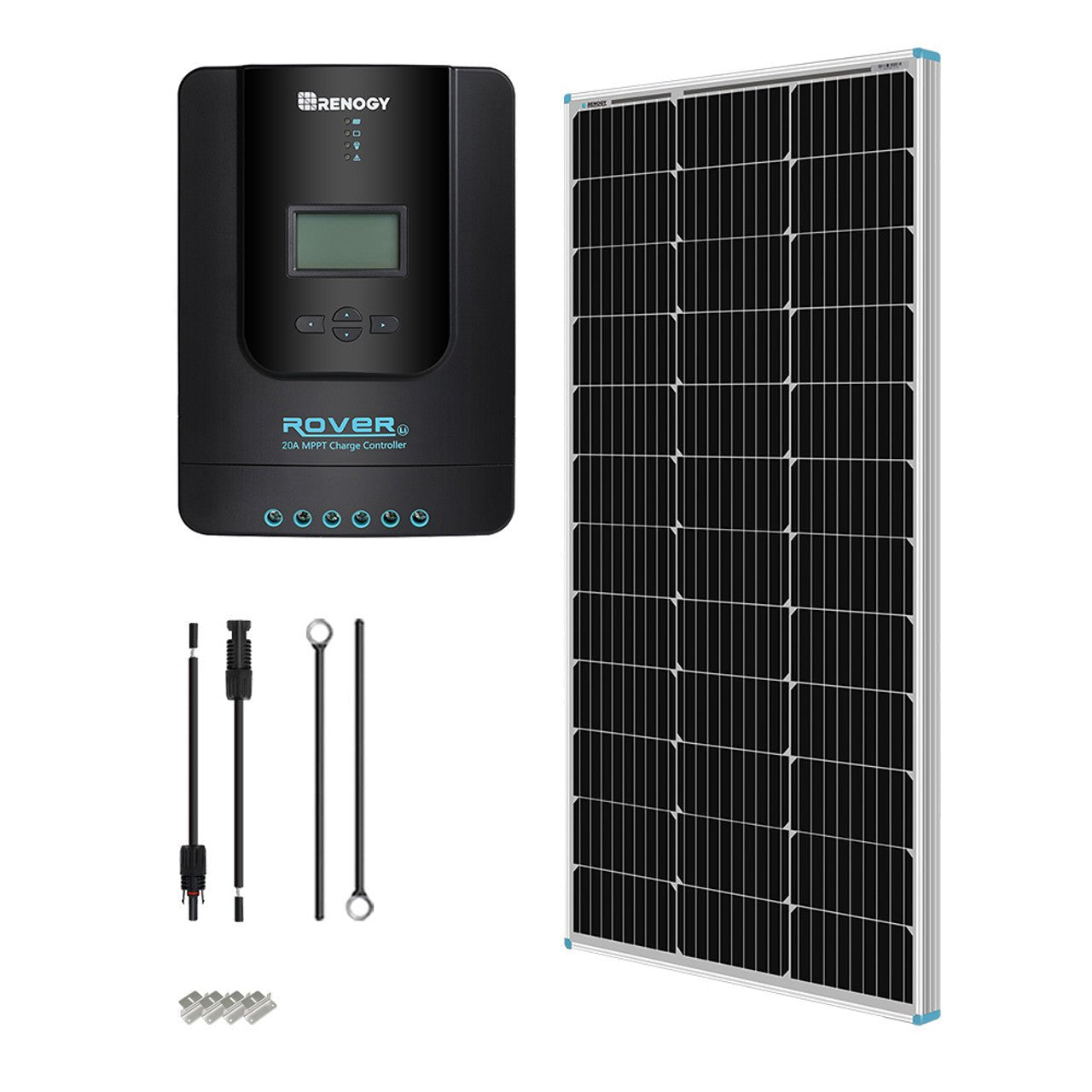 Renogy 100 Watt 12 Volt Solar Starter Kit with 20A MPPT Charge Controller - Solar Generators and Power Stations Plus