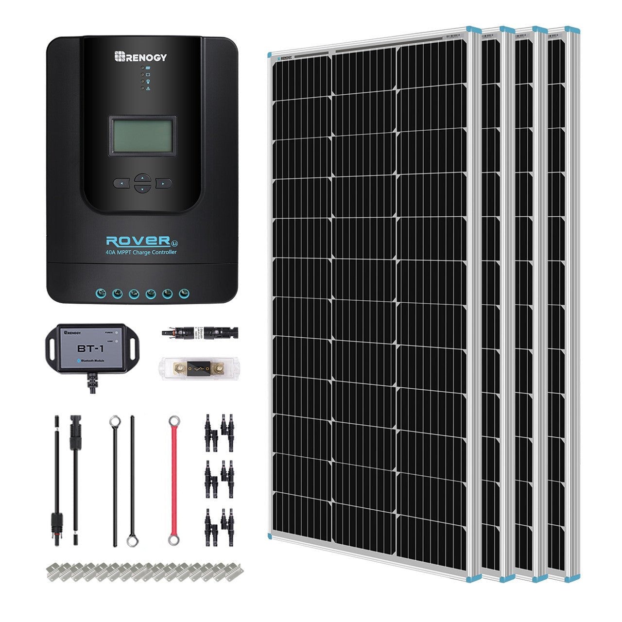 Renogy 400 Watt 12 Volt Solar Premium Kit w/MPPT Solar Charge Controller - Solar Generators and Power Stations Plus