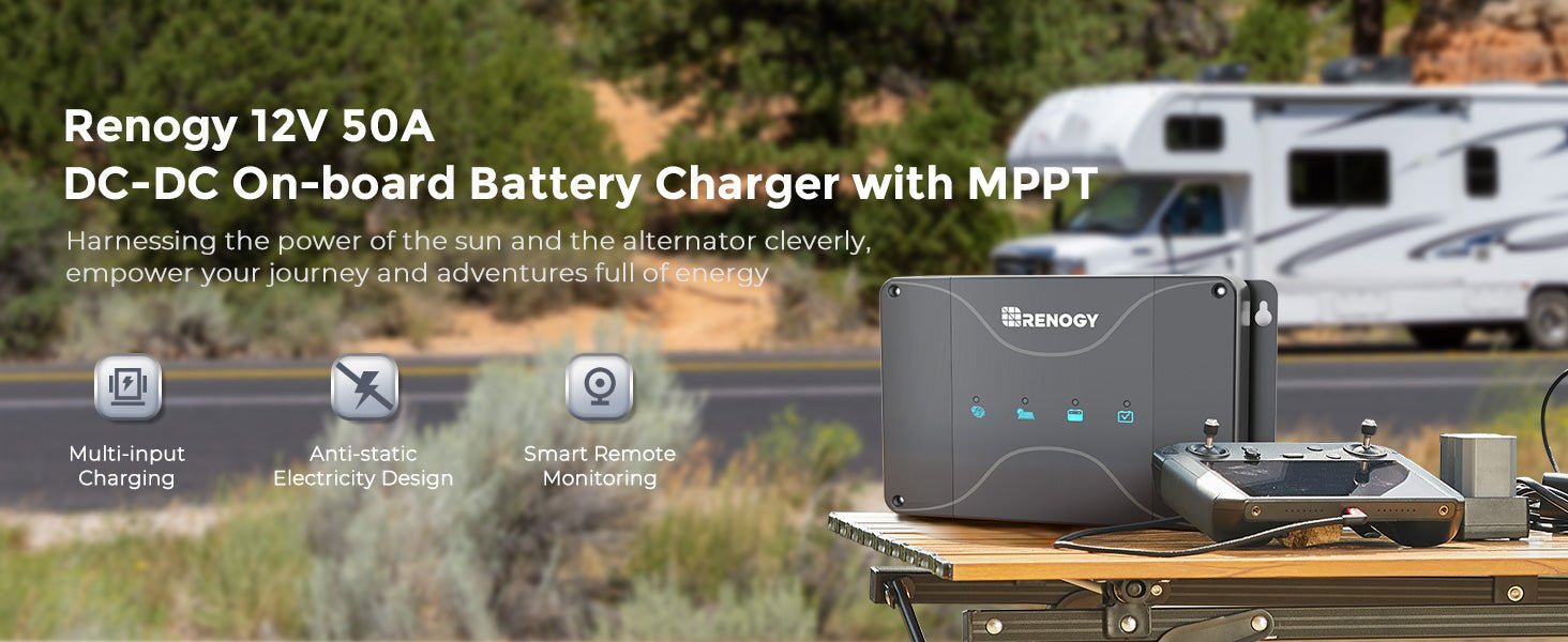 Renogy DCC50S 12V 50A DC-DC On-Board Battery Charger w/MPPT - Solar Generators and Power Stations Plus