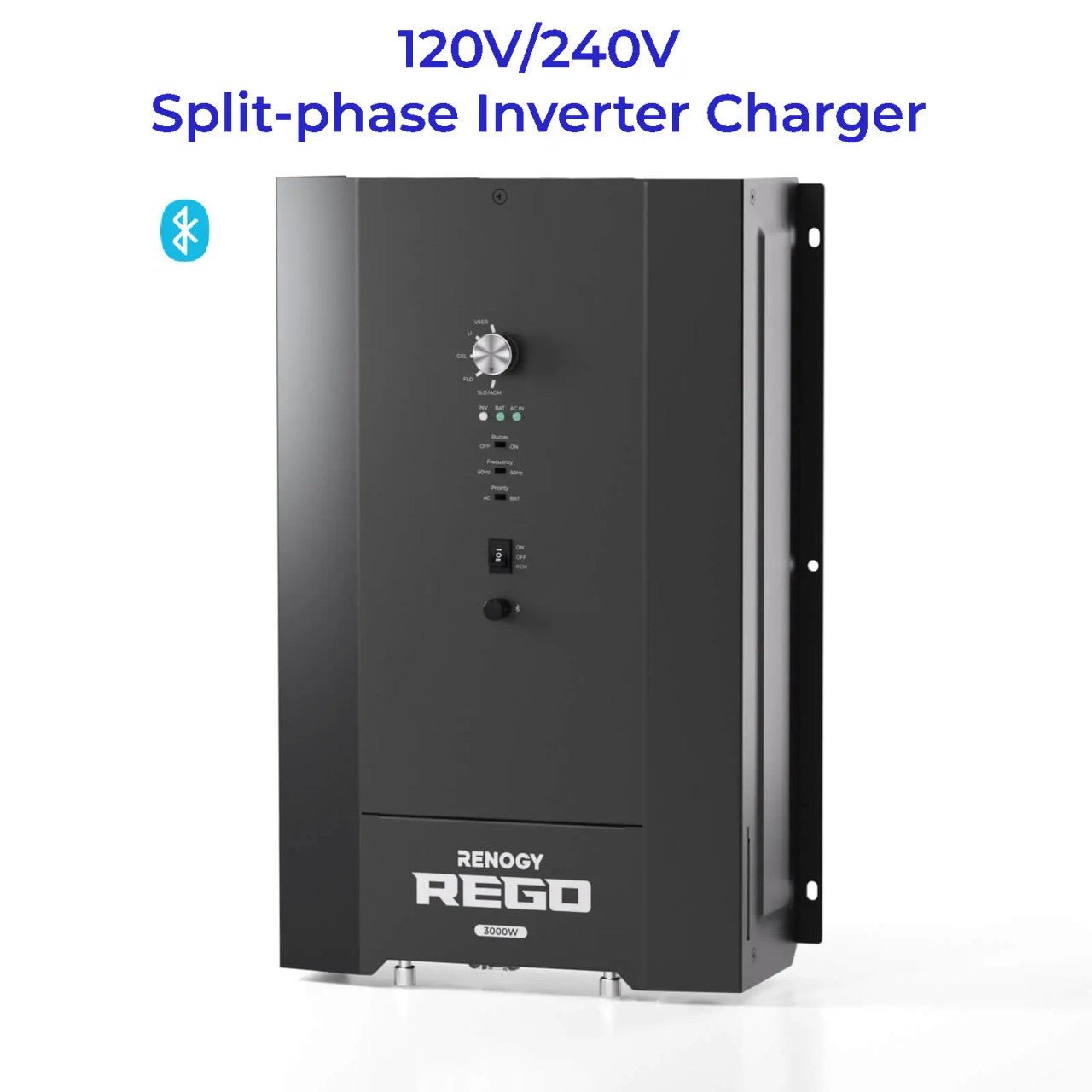 Renogy REGO 3000W 12V Pure Sine Wave HF Inverter Charger Split-phase Design - Solar Generators and Power Stations Plus