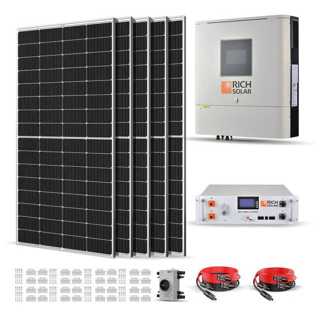 RICH SOLAR 1250W 48VDC-120VAC Solar Kit - Solar Generators and Power Stations Plus