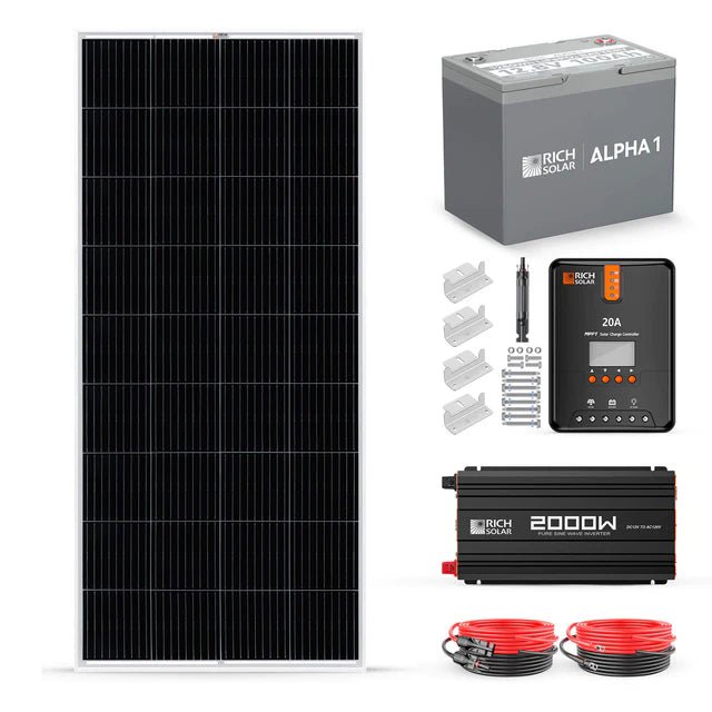RICH SOLAR 200 Watt Complete Solar Kit - Solar Generators and Power Stations Plus