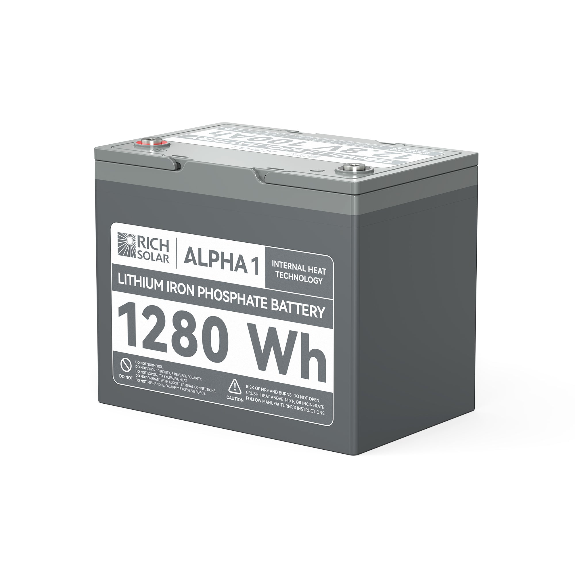 RICH SOLAR ALPHA 1 | 12V 100Ah LiFePO4 Battery w/ Internal Heat Technology and Bluetooth - Solar Generators and Power Stations Plus
