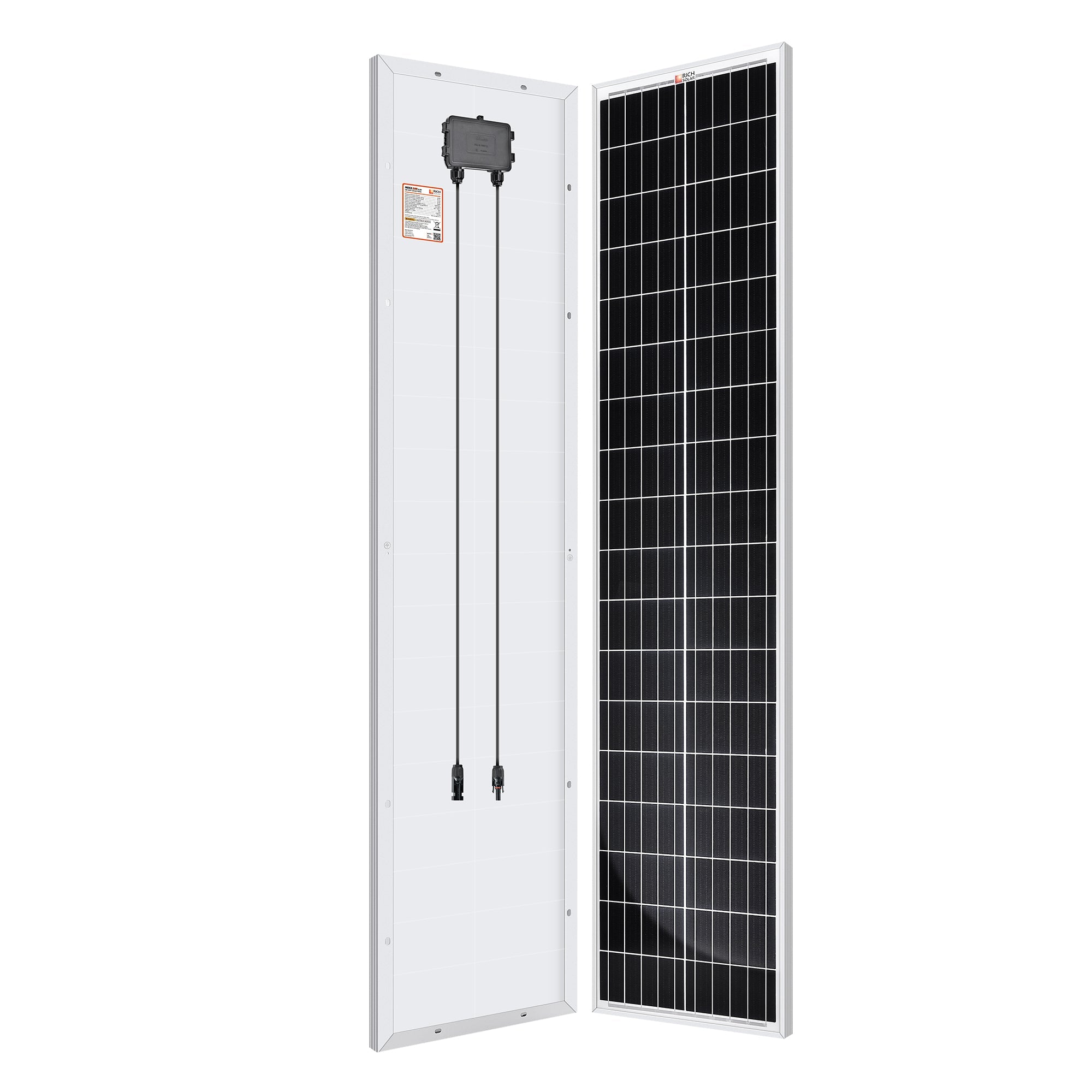 RICH SOLAR MEGA MEGA 100 SLIM | 100 Watt Monocrystalline Solar Panel | Best 12V Slim Panel for VAN RVs and Off-Grid - Solar Generators and Power Stations Plus