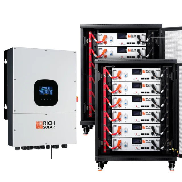 RICH SOLAR NOVA 12K PV Hybrid Inverter Solar Kit | 61.44kWH Server Lithium Battery - Solar Generators and Power Stations Plus