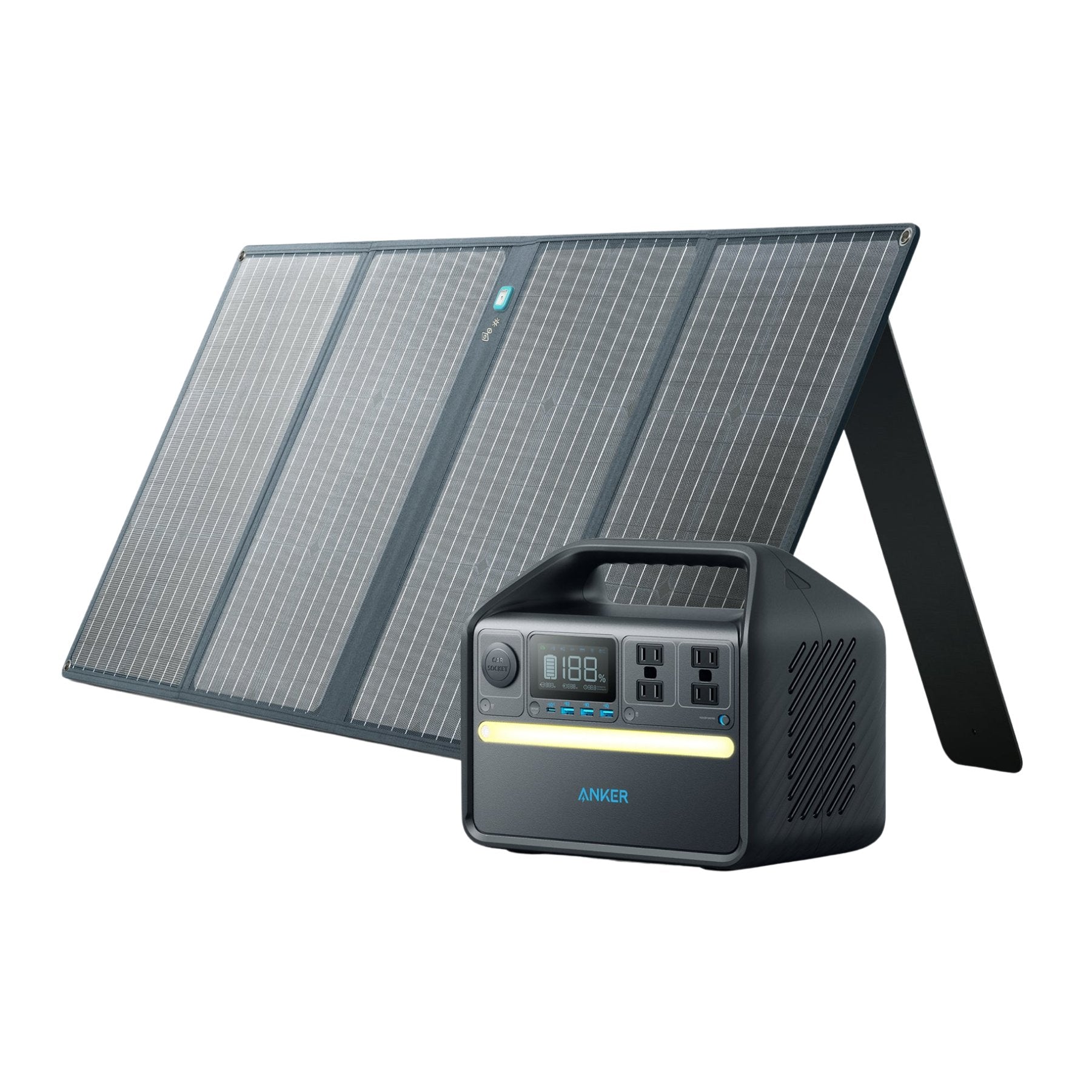 Anker 535 Solar Generator (PowerHouse 512Wh with 100W Solar Panel) - Solar Generators and Power Stations Plus