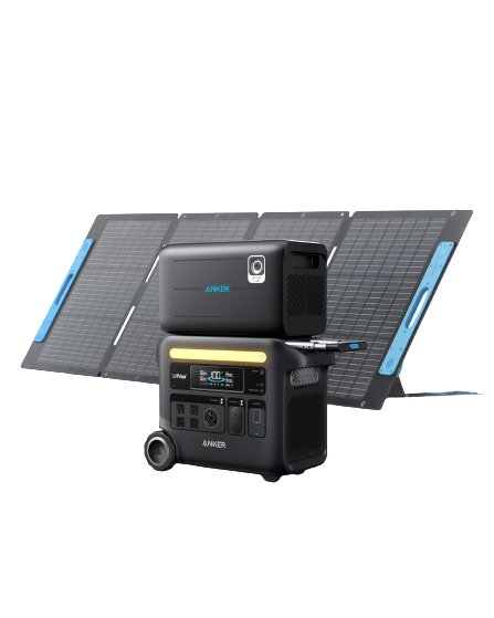 Anker SOLIX F2600 Solar Generator - 4608Wh | 2400W (with 1x 200W Solar Panel and Expansion Battery) - Solar Generators and Power Stations Plus