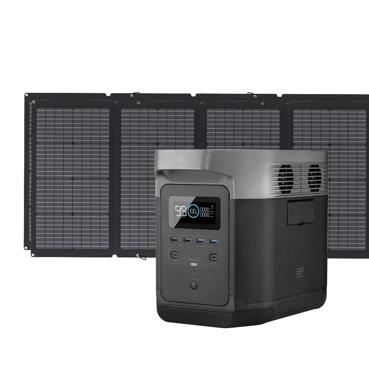 EcoFlow DELTA Max 1600 Solar Generator + 2x 220W Portable Solar Panel - Solar Generators and Power Stations Plus