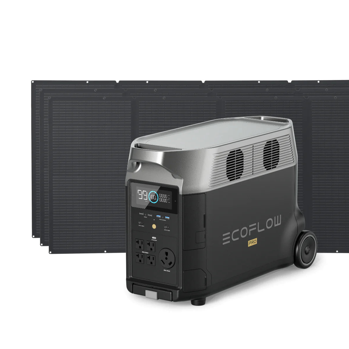 EcoFlow DELTA Pro Solar Generator + 3x 400W Portable Solar Panel - Solar Generators and Power Stations Plus