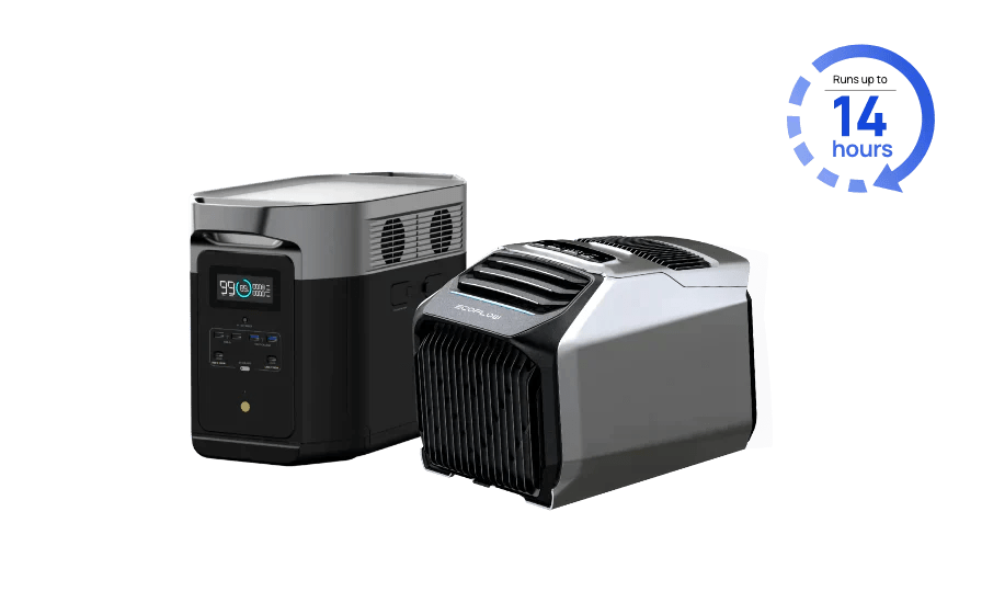 EcoFlow WAVE 2 Portable Air Conditioner + DELTA 2 Max Solar Generator - Solar Generators and Power Stations Plus